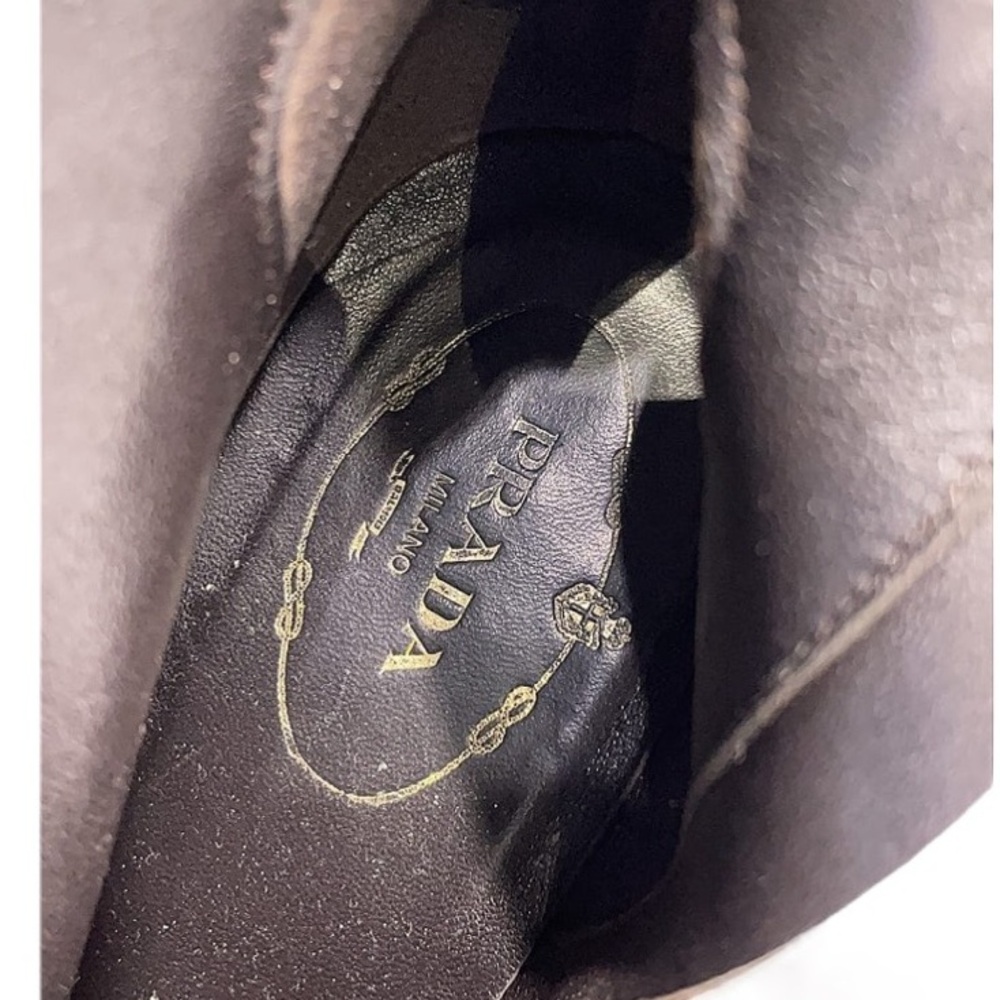 Prada Brown Leather Ankle Boot - Prada Kitten Heel Ankle Boot - Size 9 - Picture 7 of 10